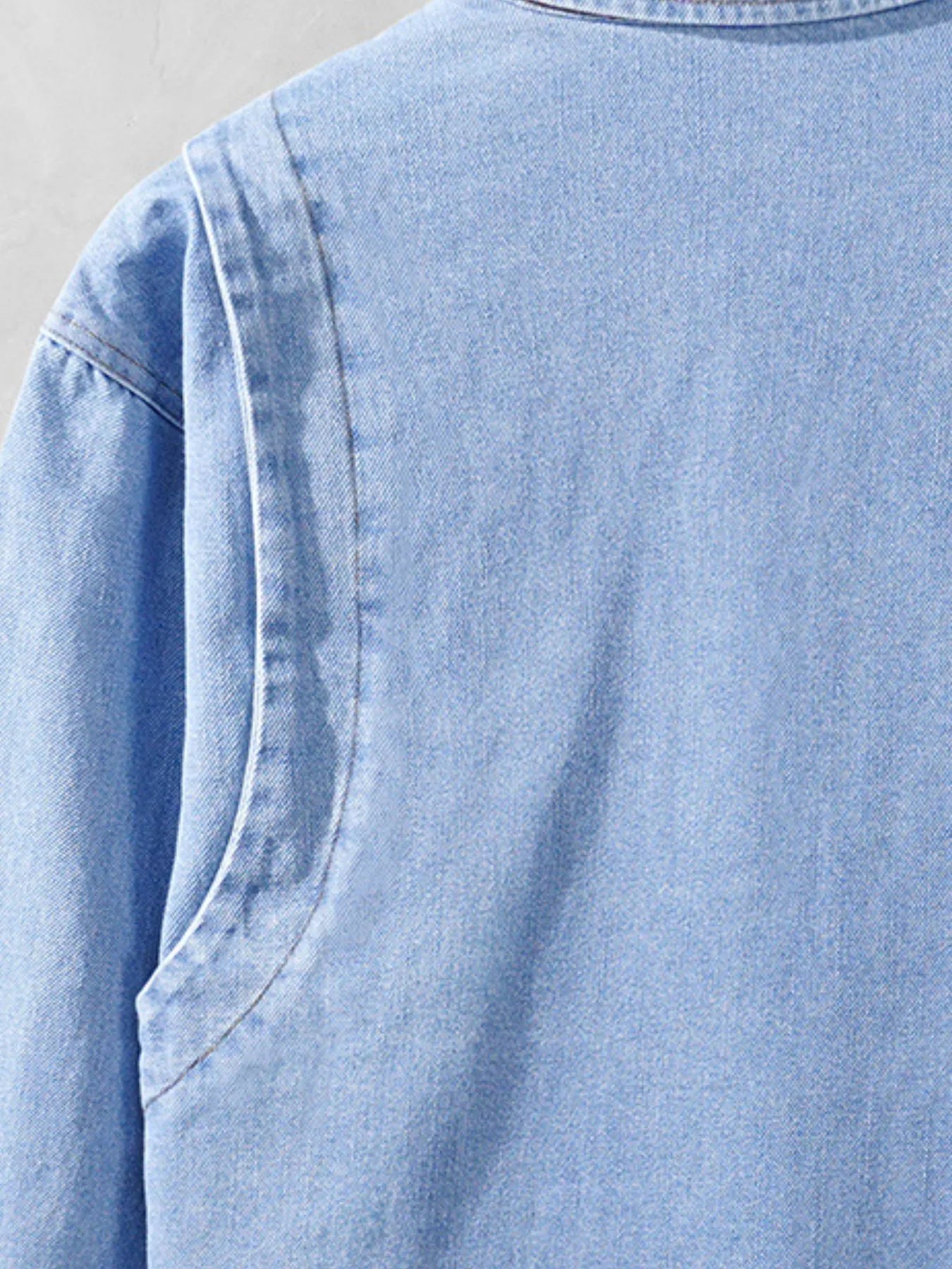 Men's Plus Size Button Up Long Sleeve Denim Shirt - Farnelli
