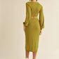 MABLE Front Twisted Knit Top and Midi Skirt Set - Farnelli
