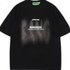 Men's Graphic Round Neck Oversized T-Shirt - Black