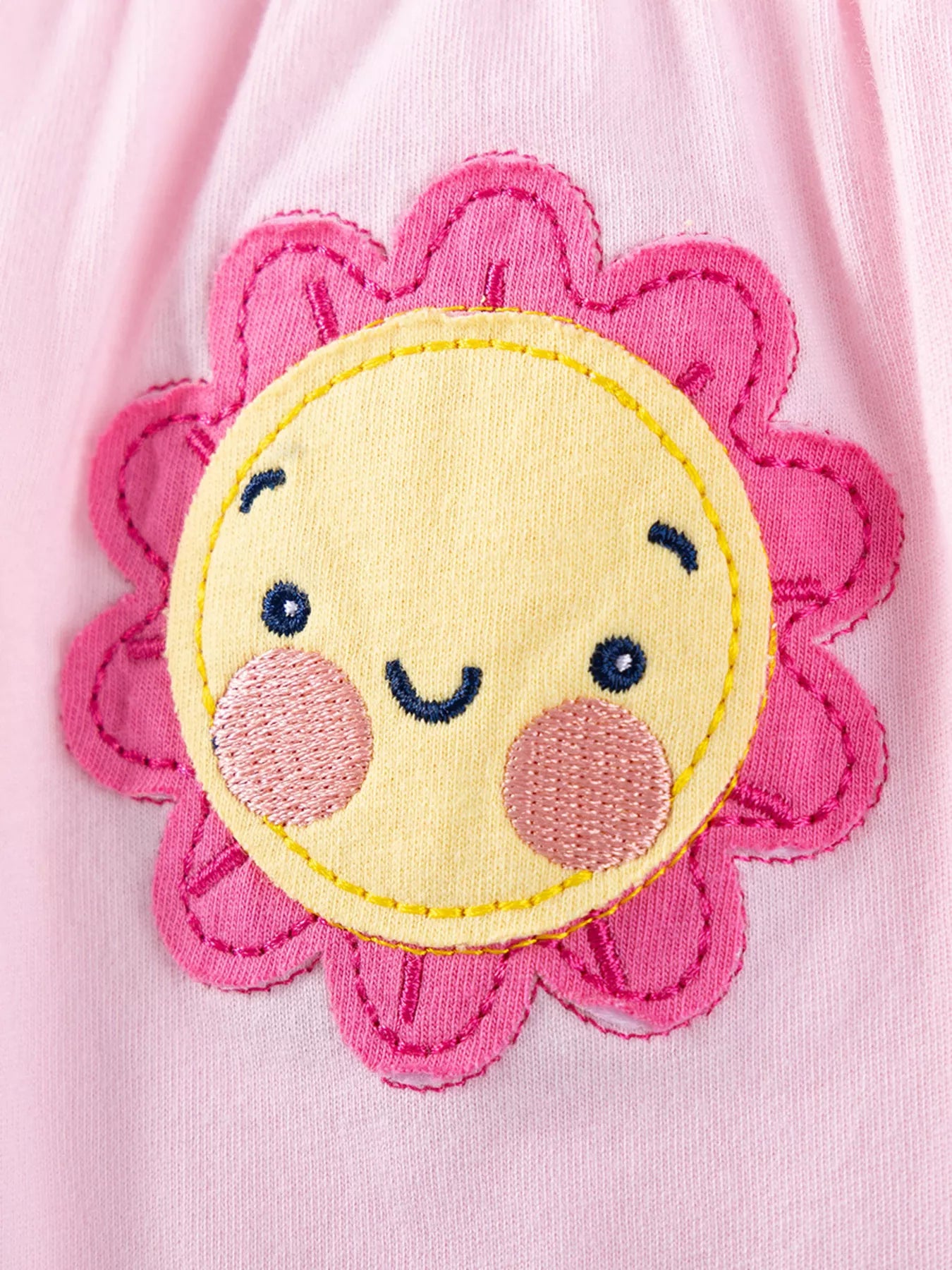 Children's Flower Appliqué Top & Rainbow Print Capri Set - Farnelli