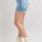 Judy Blue Full Size High Waist Western Embroidery Detail Cut Off Denim Shorts Plus Size - Farnelli
