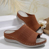 Mesh Open Toe Sandals - Deep Brown