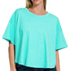 Zenana Cotton Round Neck Short Sleeve T-Shirt - MINT