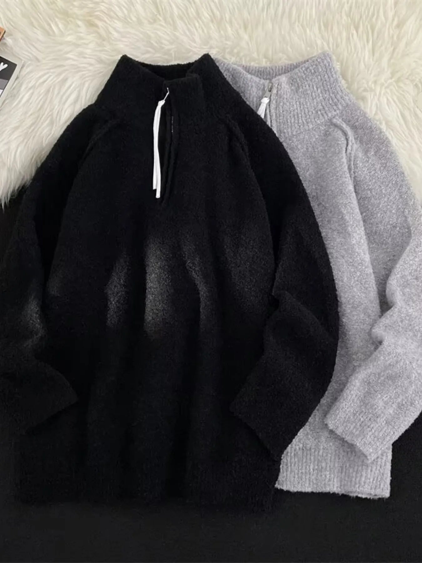 Men's Half-Zip High Neck Sweater - Farnelli