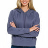 Zenana Drawstring Scuba Hoodie - BLUE INDIGO