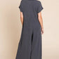BOMBOM Rib Knit Jumpsuit with Button Detail - Farnelli