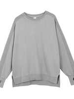 Men's Side Slit Round Neck Long Sleeve Sweatshirt - Farnelli