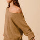 SO ME Loose Fit Exposed Seam Slouchy Boucle Sweater - Farnelli