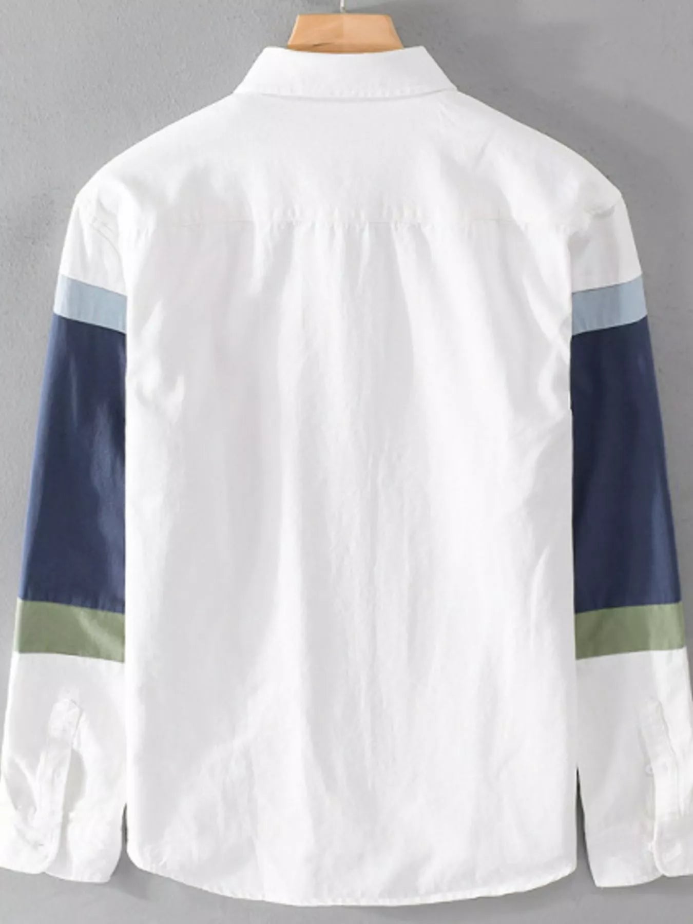 Men's Plus Size Contrast Button Up Long Sleeve Shirt - Farnelli