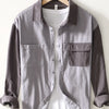 Men's Color Block Button Up Shirt - Gray