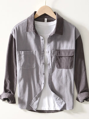 Men's Color Block Button Up Shirt - Farnelli