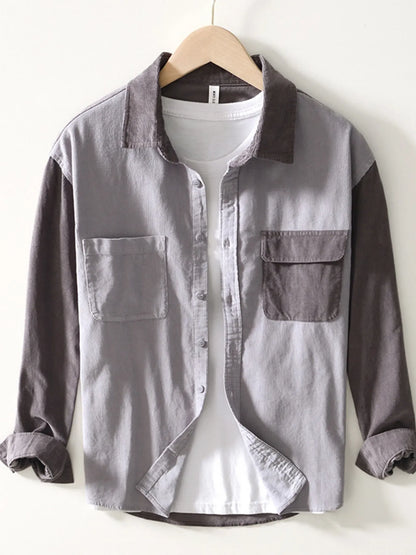 Men's Color Block Button Up Shirt - Farnelli