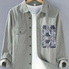 Men's Plus Size Button Up Long Sleeve Shirt - Greyish Green