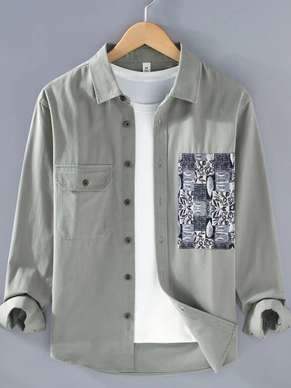 Men's Plus Size Button Up Long Sleeve Shirt - Farnelli