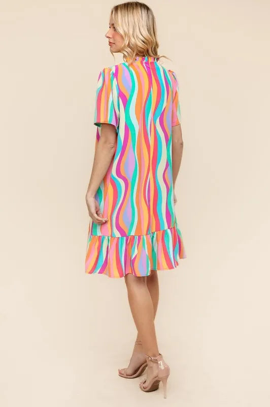 Haptics Tiered Woven Ruffle Hem Dress - Farnelli