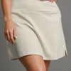 Umgee Full Size Mid-Rise Skort with Pockets Plus Size - ECRU