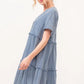 And The Why Washed Frayed Detail Tiered Dress - Farnelli