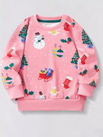 Children's Christmas Print Crew Neck Sweatshirt - Farnelli