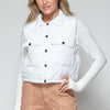 Snobbish Snap Down Quilted Crop Vest - White