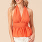 BiBi Back Open With Halter Neck Wrinkled Tank Top - Farnelli