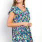 Be Stage Printed Ruffle Sleeve Top - Farnelli