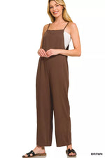 Zenana Rayon Woven Wide Leg Jumpsuit - Farnelli