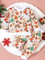 Children's Christmas Santa Print Long Sleeve Set - Farnelli