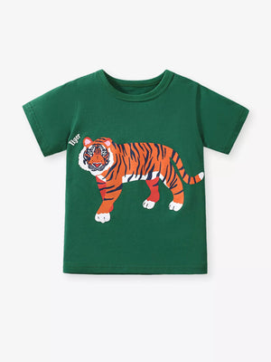 Children's Tiger Graphic Crew Neck T-Shirt - Farnelli