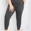 Leggings Depot Full Size Pocketed High Waist Pants - CHARCOAL