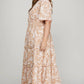 She + Sky Printed Notched Woven Tiered Pintuck Maxi Dress with Side Pockets - Farnelli