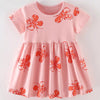 Children's Butterfly Print Casual Dress - Coral