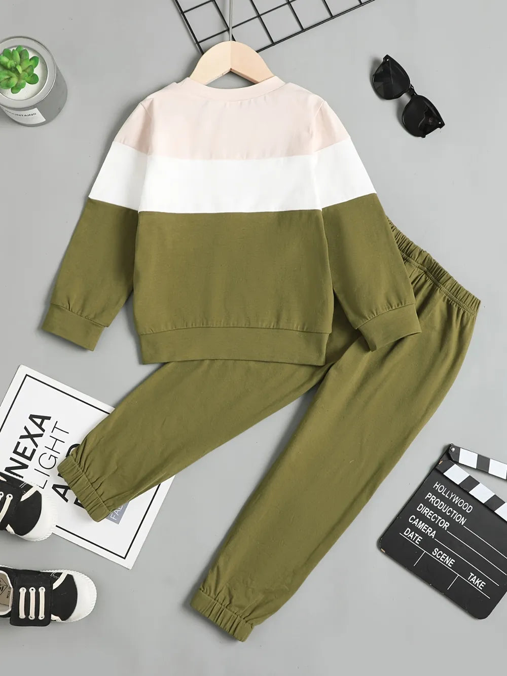 Children's Color Block Top and Pants Set - Farnelli