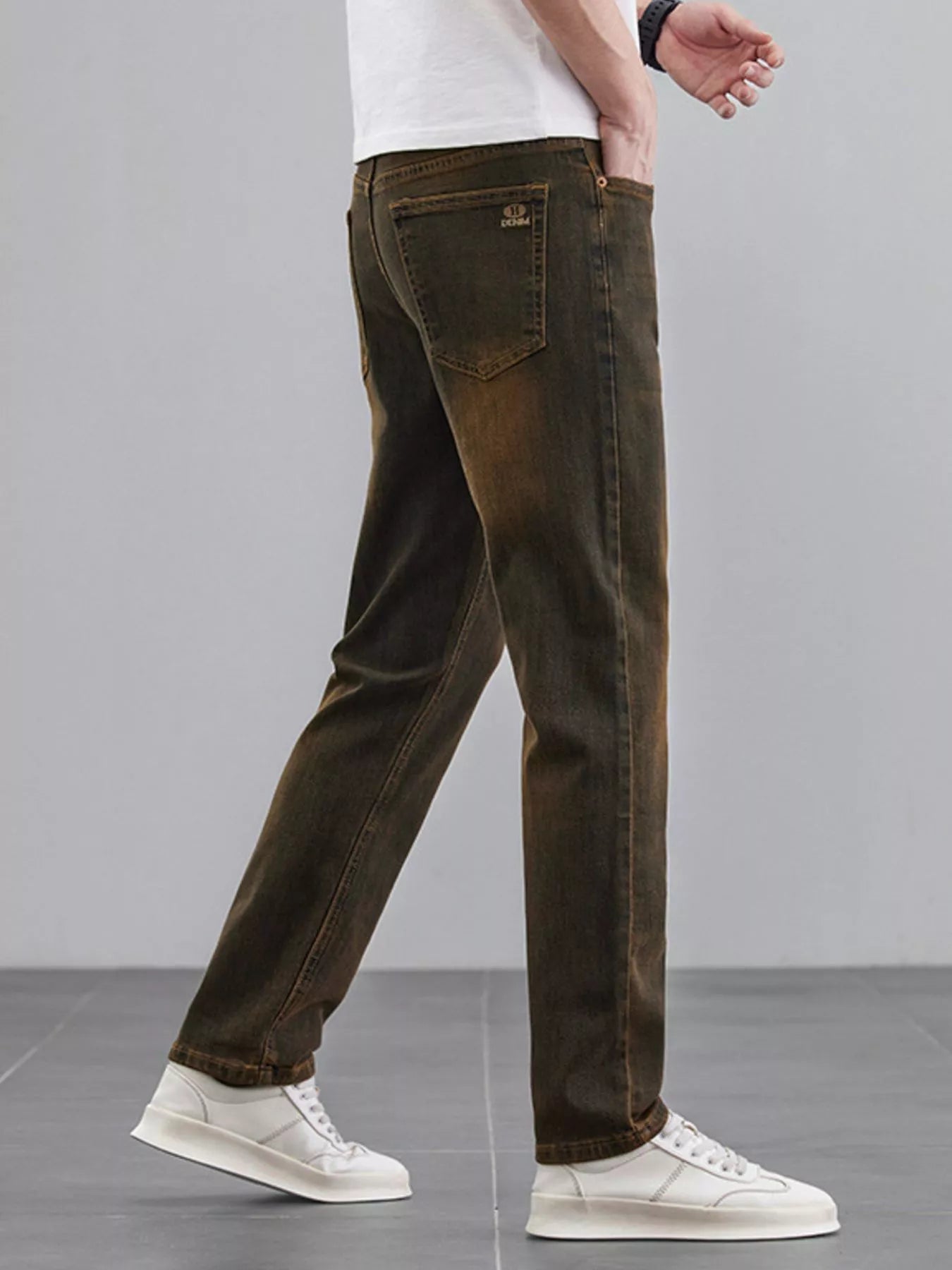 Men's Washed Straight Leg Fit Jeans - Farnelli