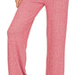 Zenana Soft Melange Long Sleeve Tee & Pants Set - Farnelli