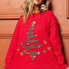 BiBi Sequin Star Tinsel Christmas Sweater - RED