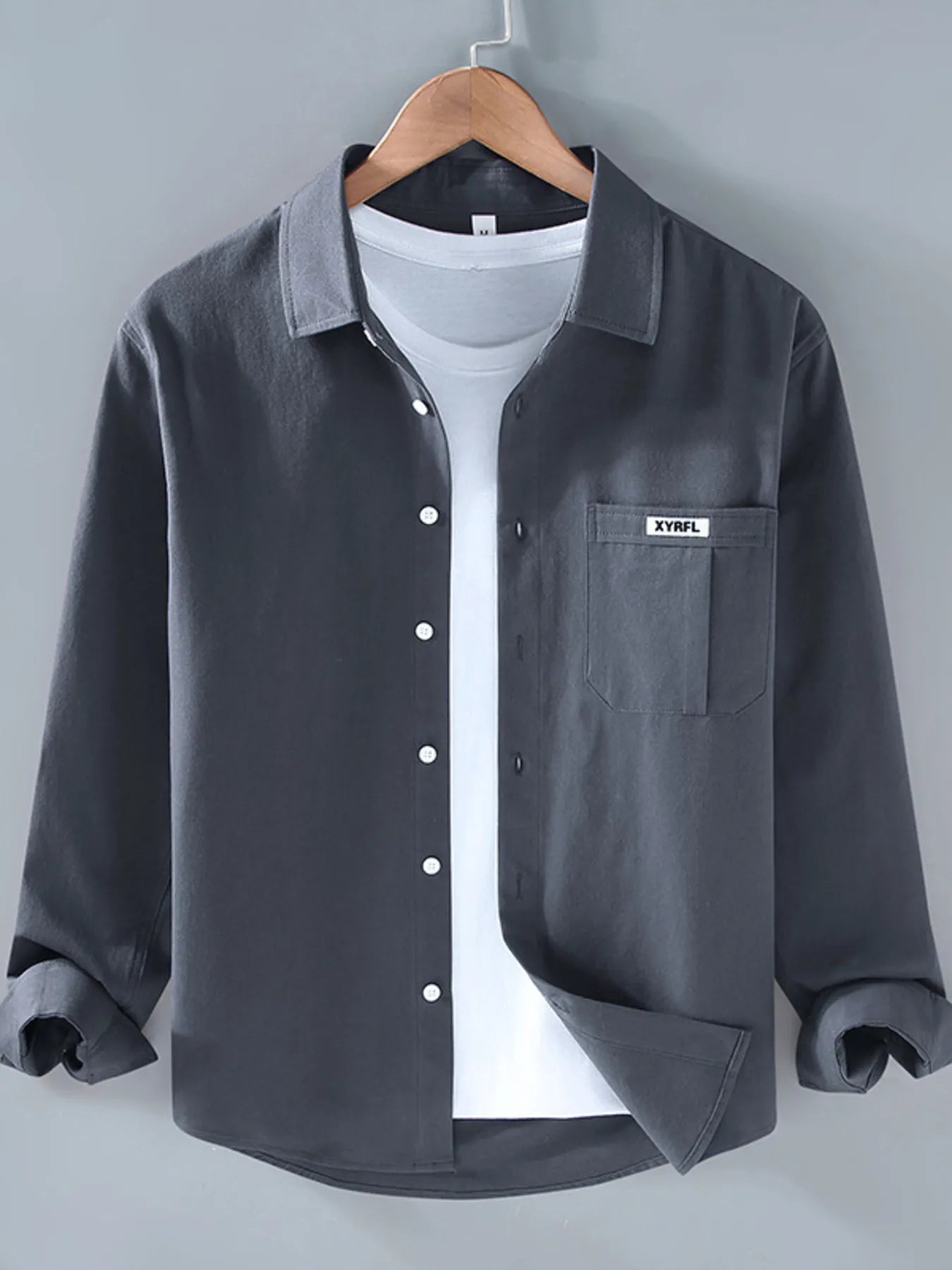 Men's Plus Size Button Up Long Sleeve Shirt - Farnelli