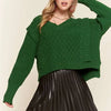 ADORA Ruffle Detail Adorable Sweater - GREEN
