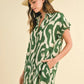 Annie Wear Abstract Printed Frill Sleeve Shirt Mini Dress - Farnelli