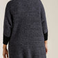 Umgee Full Size Ribbed Hem Round Neck 3/4 Sleeve Sweater Dress with Pockets Plus Size - Farnelli
