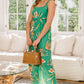 ODDI Full Size Floral Sleeveless Wide Leg Jumpsuit - Farnelli