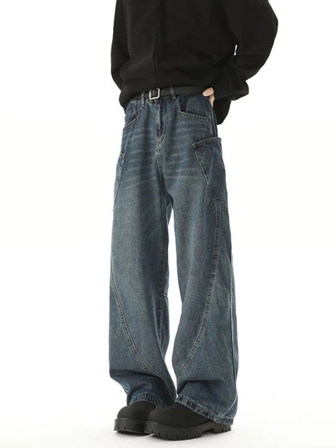 Men's Wide-Leg Relaxed Fit Jeans - Farnelli