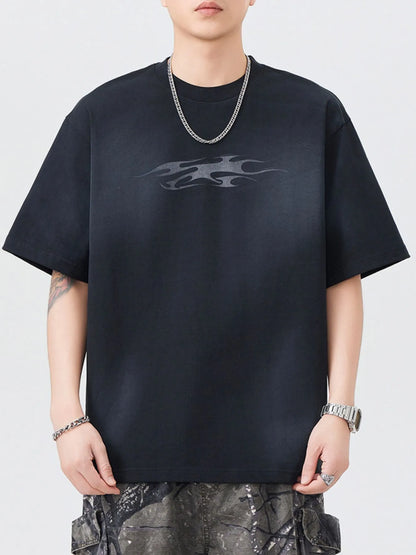 Men's Plus Size Round Neck Short Sleeve T-Shirt - Farnelli