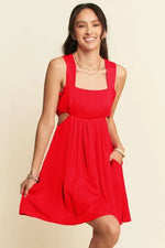 Davi & Dani Washed Satin Cutout Skirt Bandeau Mini Dress - Farnelli