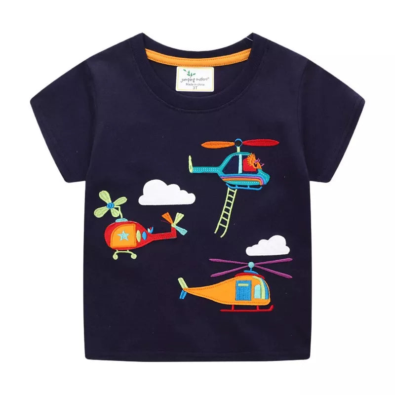 Children's Helicopter Short Sleeve T-Shirt - Farnelli