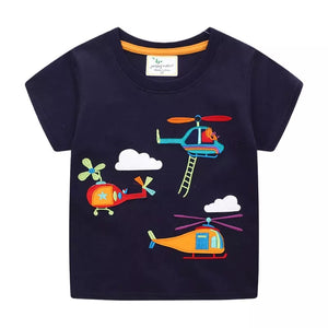 Children's Helicopter Short Sleeve T-Shirt - Farnelli