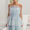 BiBi Sleeveless Layered Organza Dress - SKY BLUE