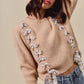 SO ME Checkered Plaid Tape Lace Up Ribbed Sweater - Farnelli