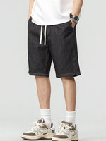 Men's Plus Size Drawstring Denim Shorts - Farnelli
