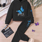 Childrens's Butterfly Print Hoodie & Pants Set - Farnelli