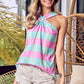 BiBi Multi Color Plaid Brushed Neck Tank - Farnelli